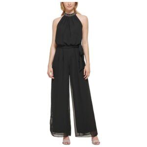 Eliza J Women's Rhinestone Halter Jumpsuit 10 NWT